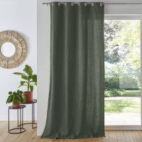 Штора Однотонная 100 хлопок Panama 180 x 140 см зеленый LA REDOUTE INTERIEURS  фото, kupilegko.ru